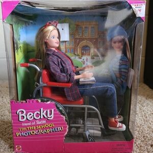 Becky, friend of Barbie school photographer doll